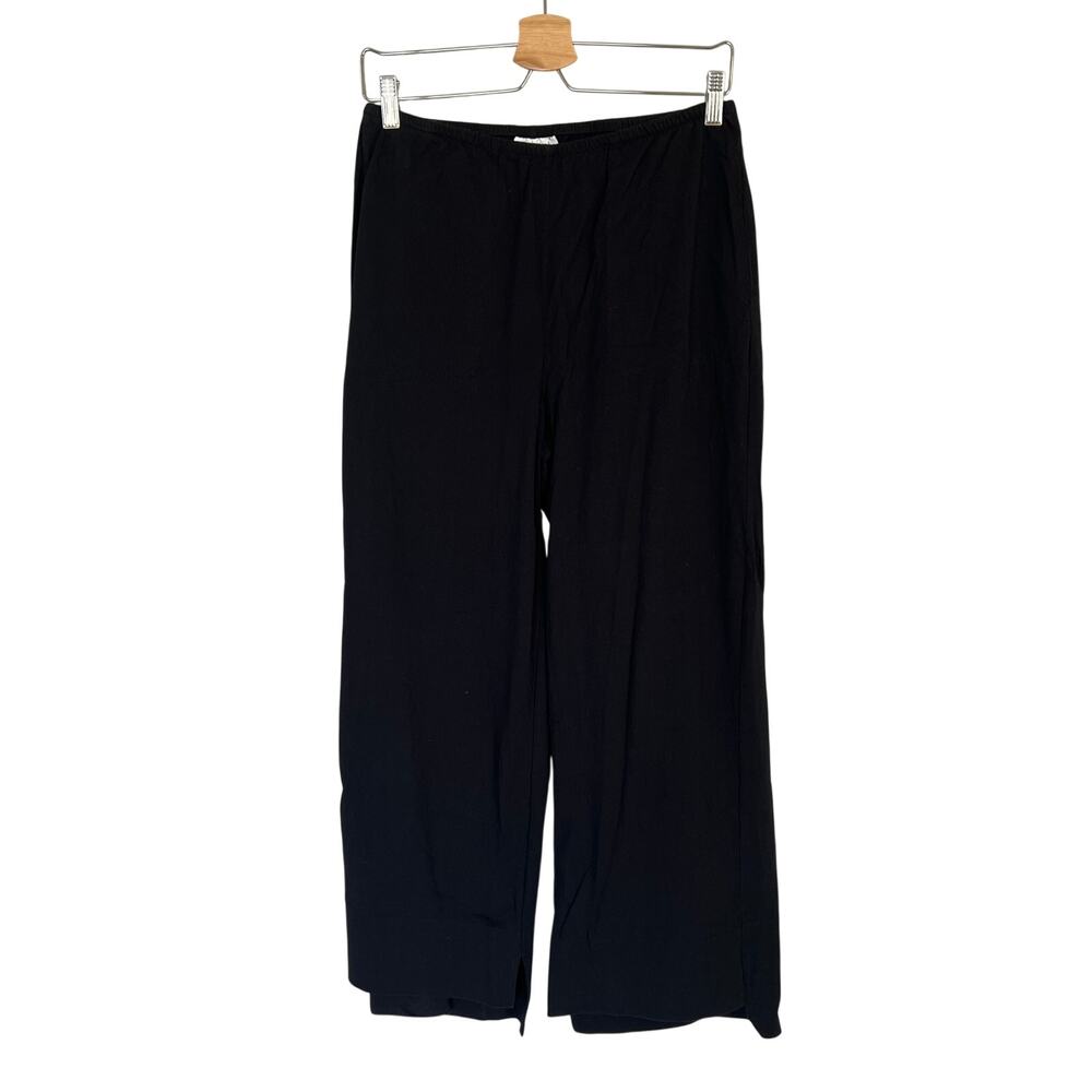 Habitat Clothes to Live in Flood Pants Women's S Black Wide Leg Cropped Pocket